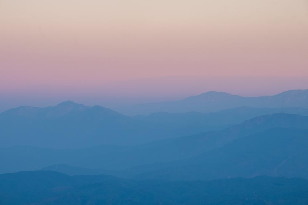 Layered pastel mountain sunrise in Turkey