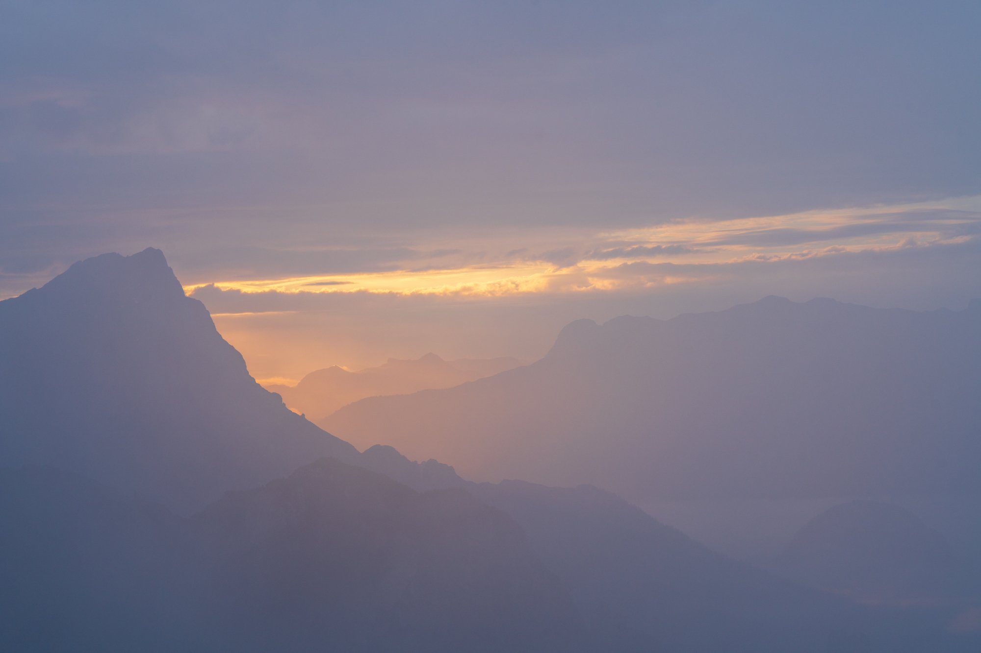 Foggy sunrise from Admonthaus, Austria