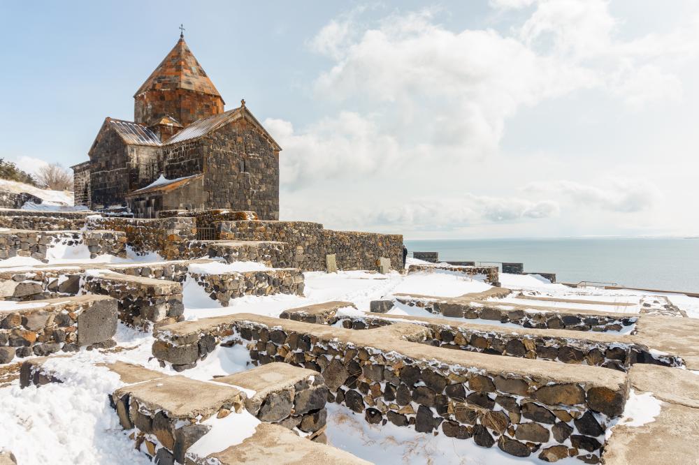 Armenian monastery at lake Sevan, Armenia