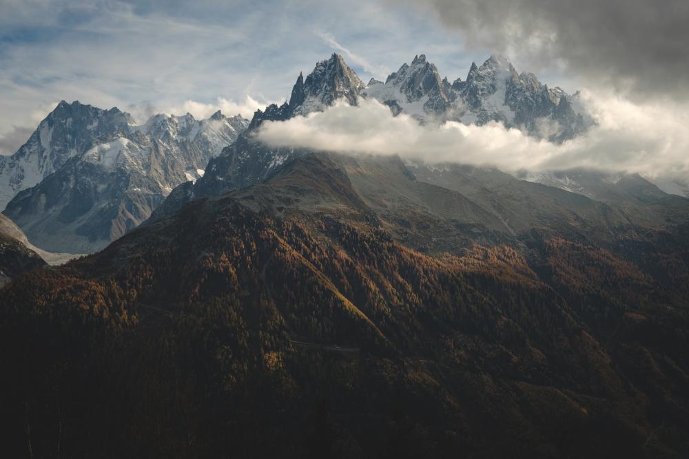 Storm brewing on Mont Blanc, France