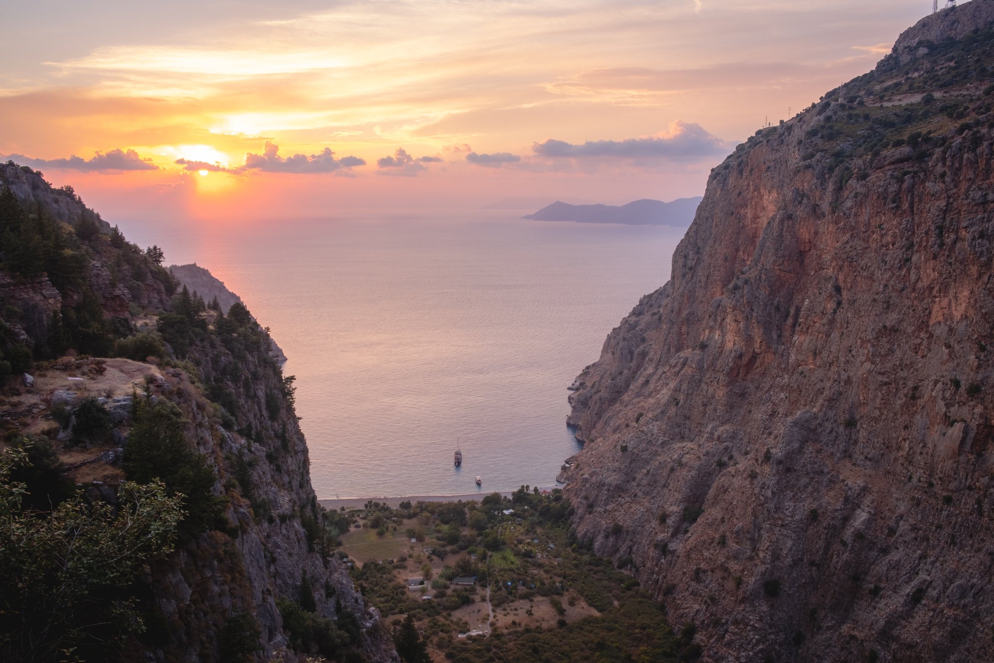 Butterfly Valley sunset, Turkey