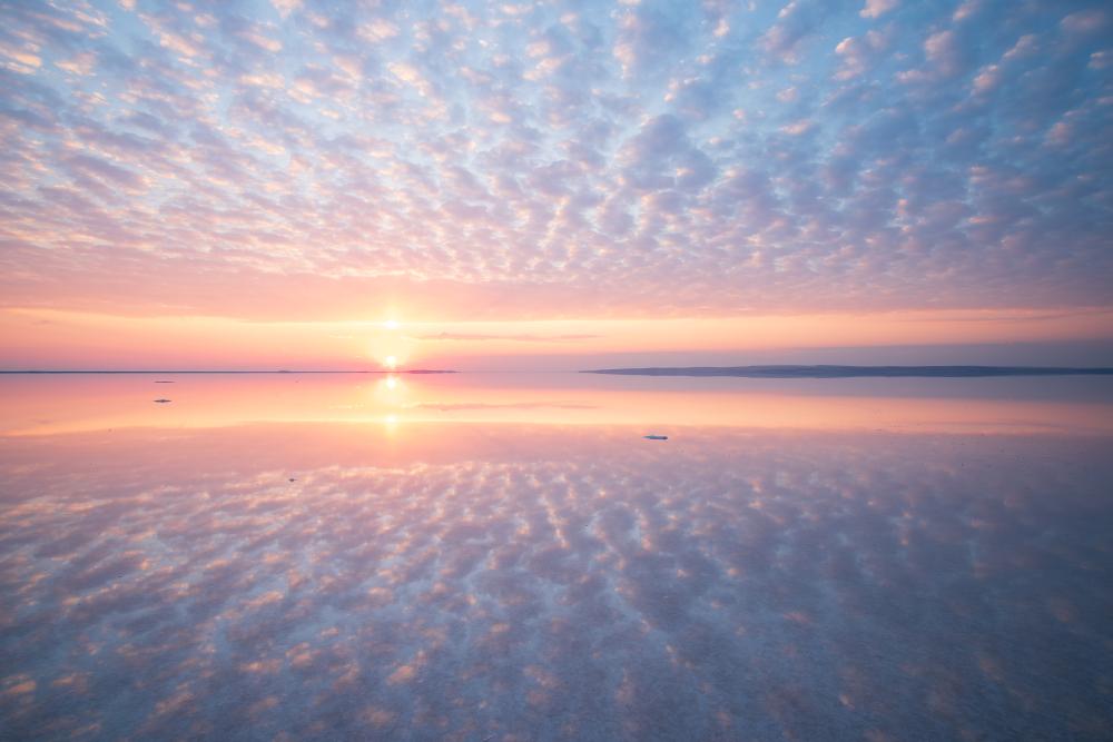 Magical sunrise at Lake Tuz, Turkey