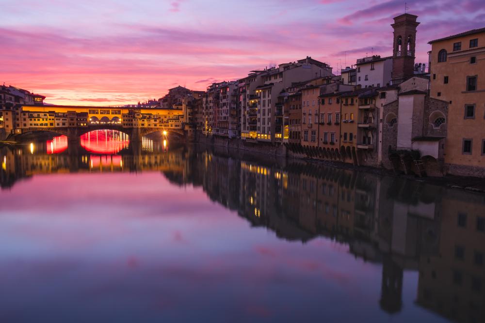 Burning sunrise in Florence