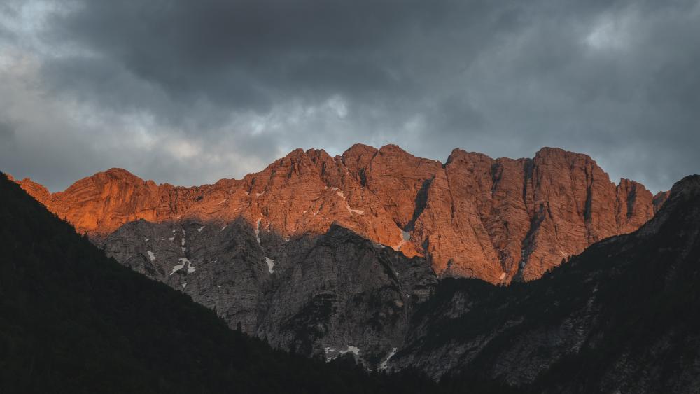 Triglav National Park Alpenglow, Slovenia