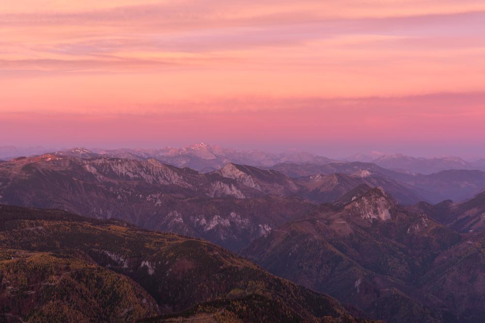 Sunrise from Schneeberg, Austria