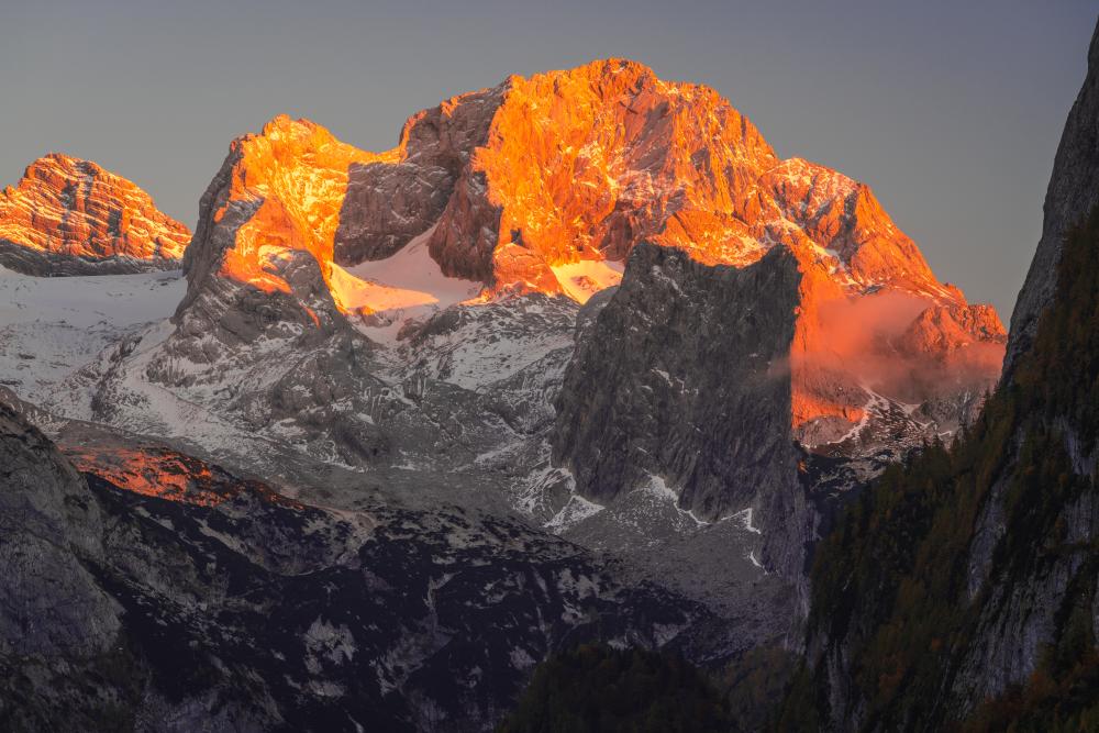 Dachstein alpenglow, Austria
