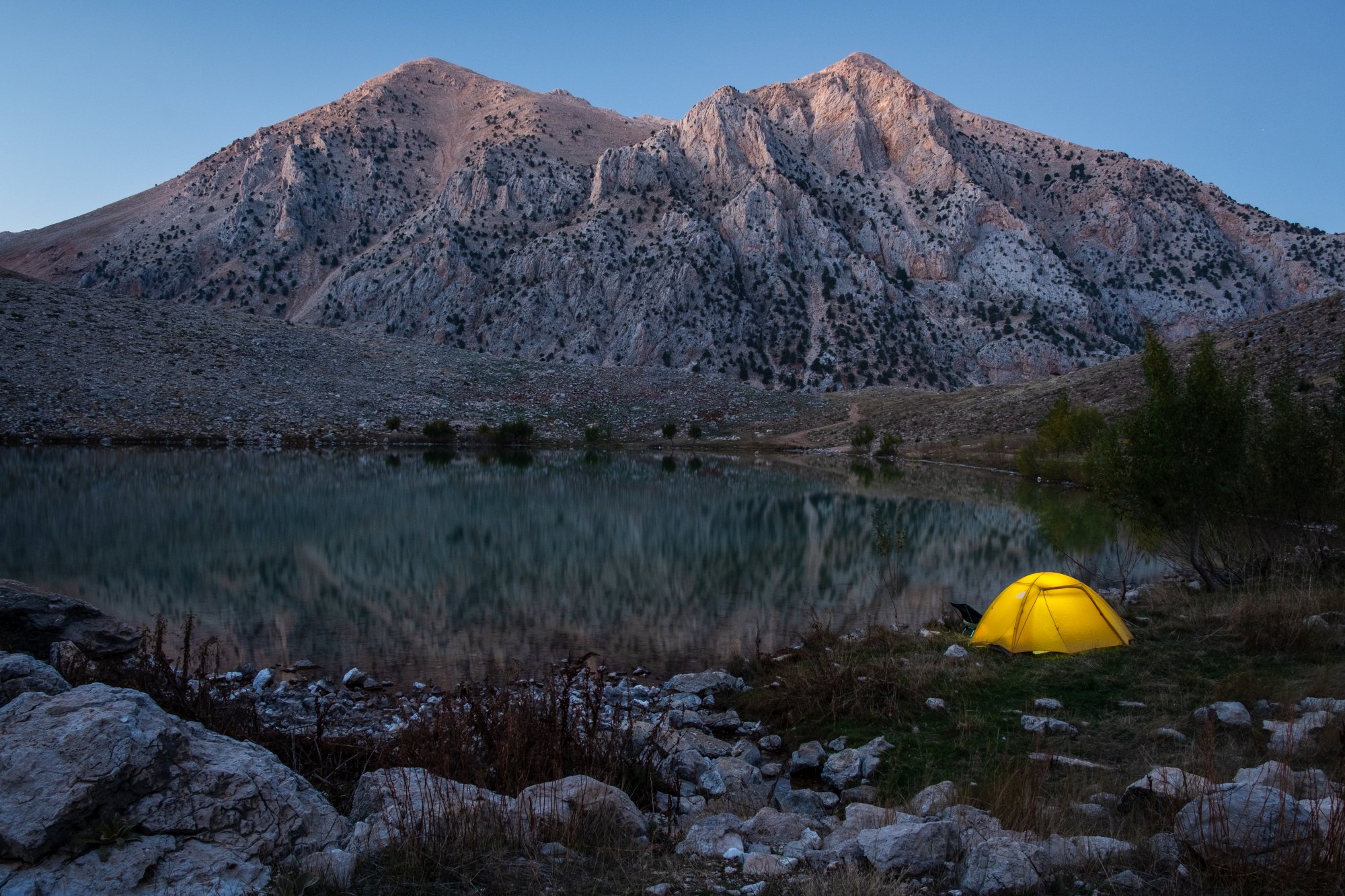 Camping at the Green lake near Gömbe, Turkey