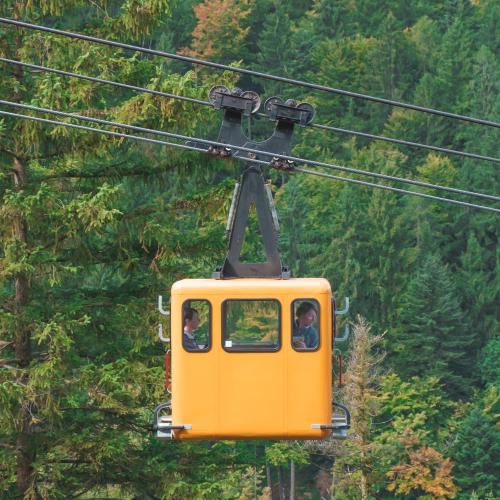 Cable cars above Wolfgangsee, Austria