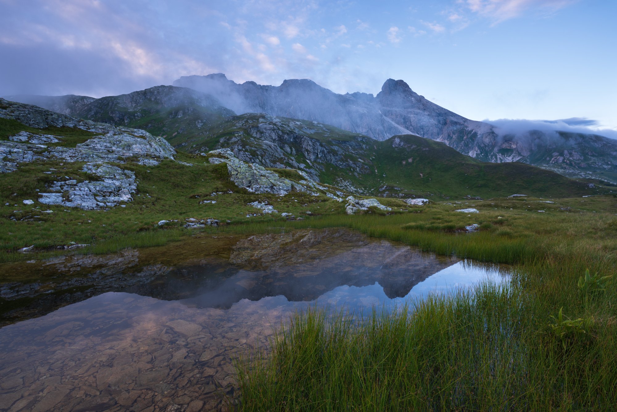 A magnificent sunset by a small unnamed lake, Austria