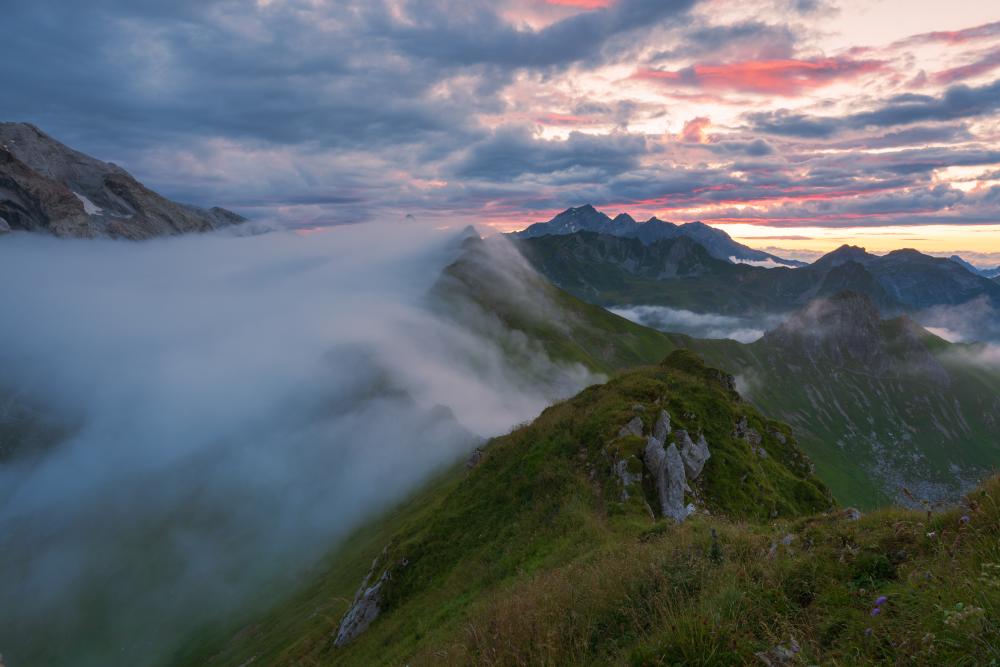 For rolling over the ridge, Geißspitze, Voralberg, Austria
