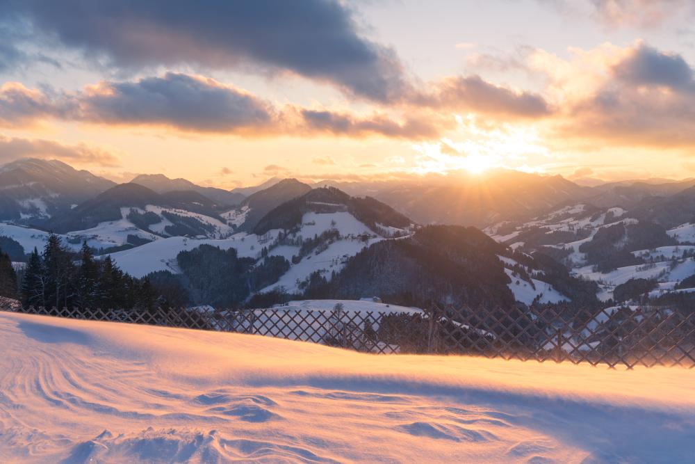 Maria Neustift winter sunset