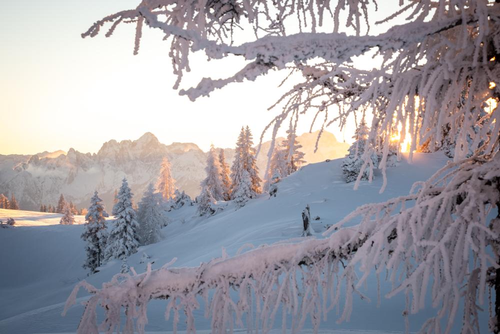 Winter sunset, Dobratsch, Austria